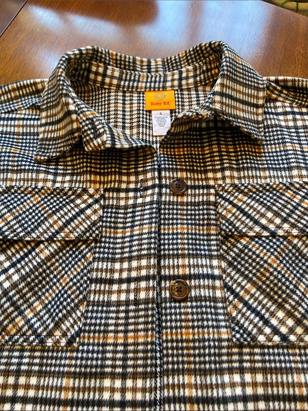 Ruby Rd.Plaid Shacket Coat for Fall - Picture 4 of 13